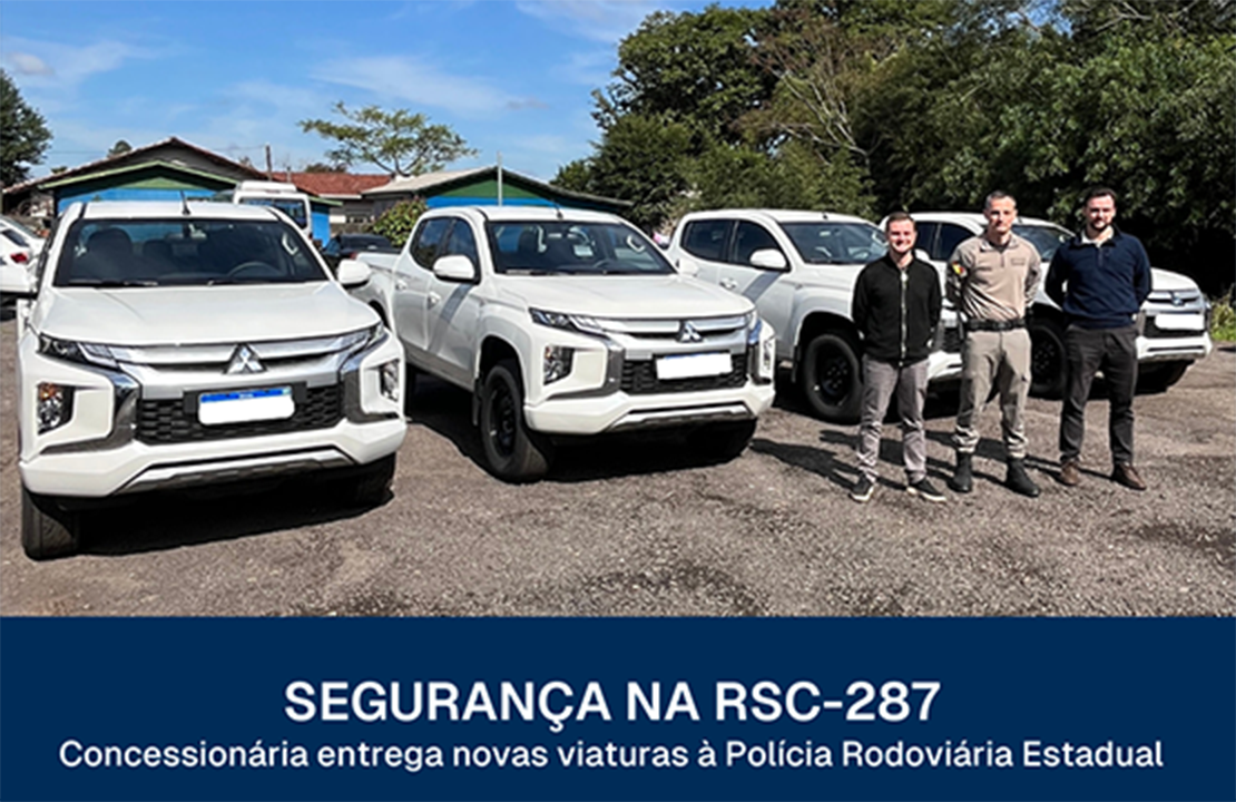 Concessionária Rota de Santa Maria doa mais quatro veículos operacionais à Polícia Rodoviária Estadual do RS